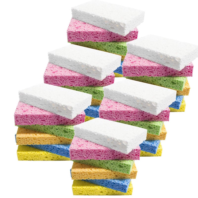 ARCLIBER Cleaning Sponge,Kitchen Sponges Pack,Non-Scratch Cellulose Sponge for Bathroom,Cars,Colorful Compressed Sponge (36 Pack) - Image 1